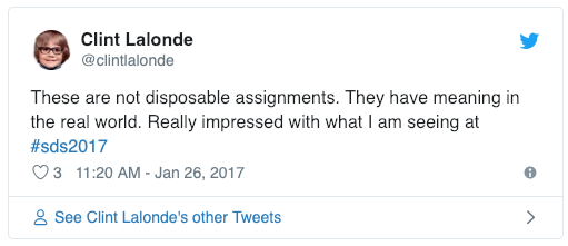 Tweet: These are not disposable assignments